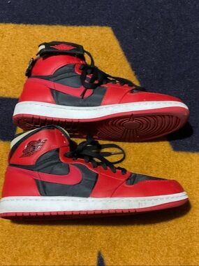 Nike Red and Black High-Top Basketball Sneakers